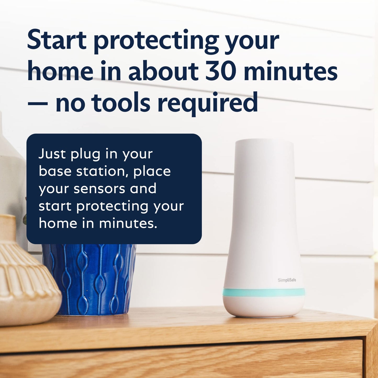 Wireless Home Security System – 5-Piece Kit with Optional Monitoring, Smart Assistant Compatible