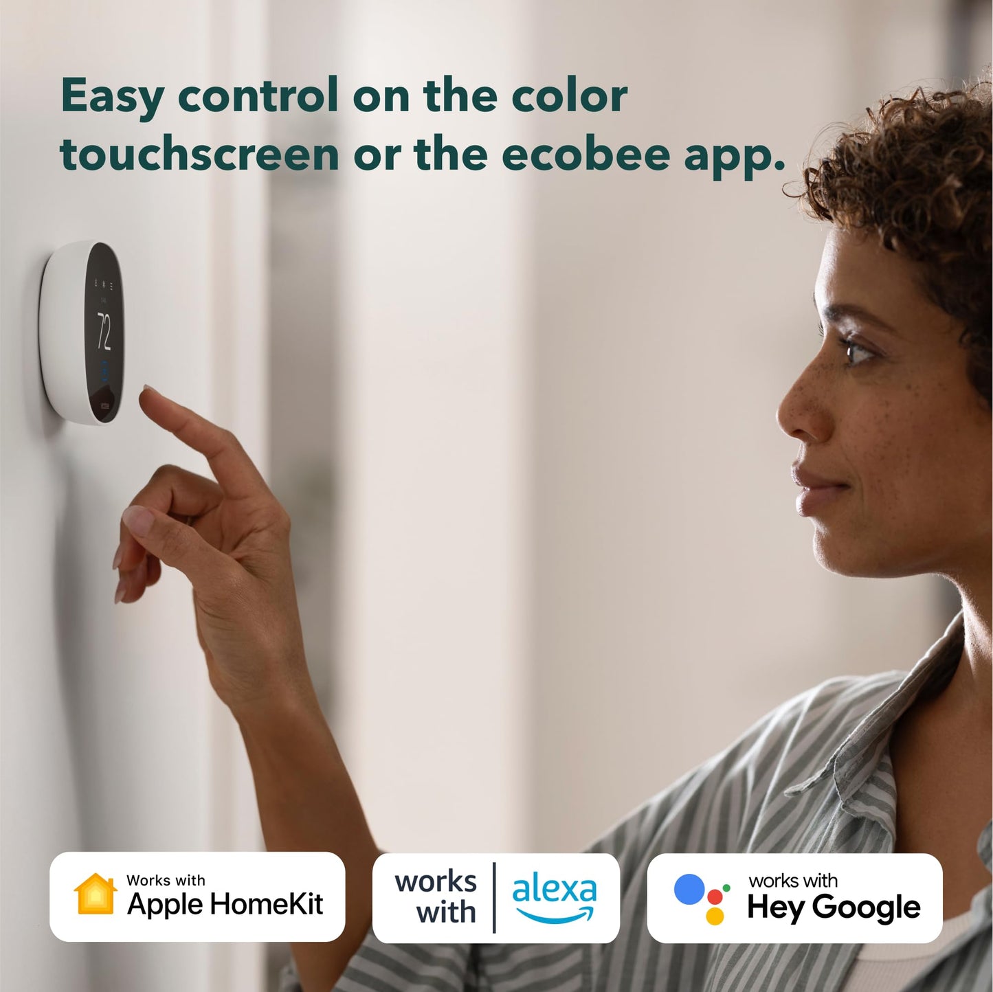 Energy Star Smart WiFi Thermostat – Programmable HVAC Control, Voice Assistant Compatible (Siri, Alexa, Google)