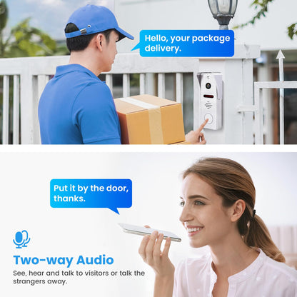 1080P Video Doorbell Intercom System with 7” Monitor – WiFi Smart Home Kit