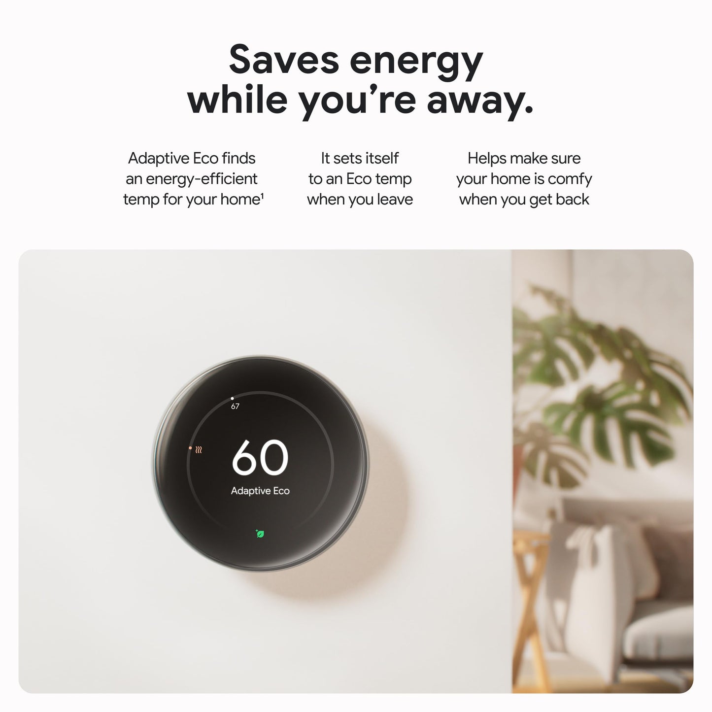 Smart Learning Thermostat with Temperature Sensor – Energy-Saving WiFi HVAC Control, Alexa/Apple/Google Compatible, Premium Finish