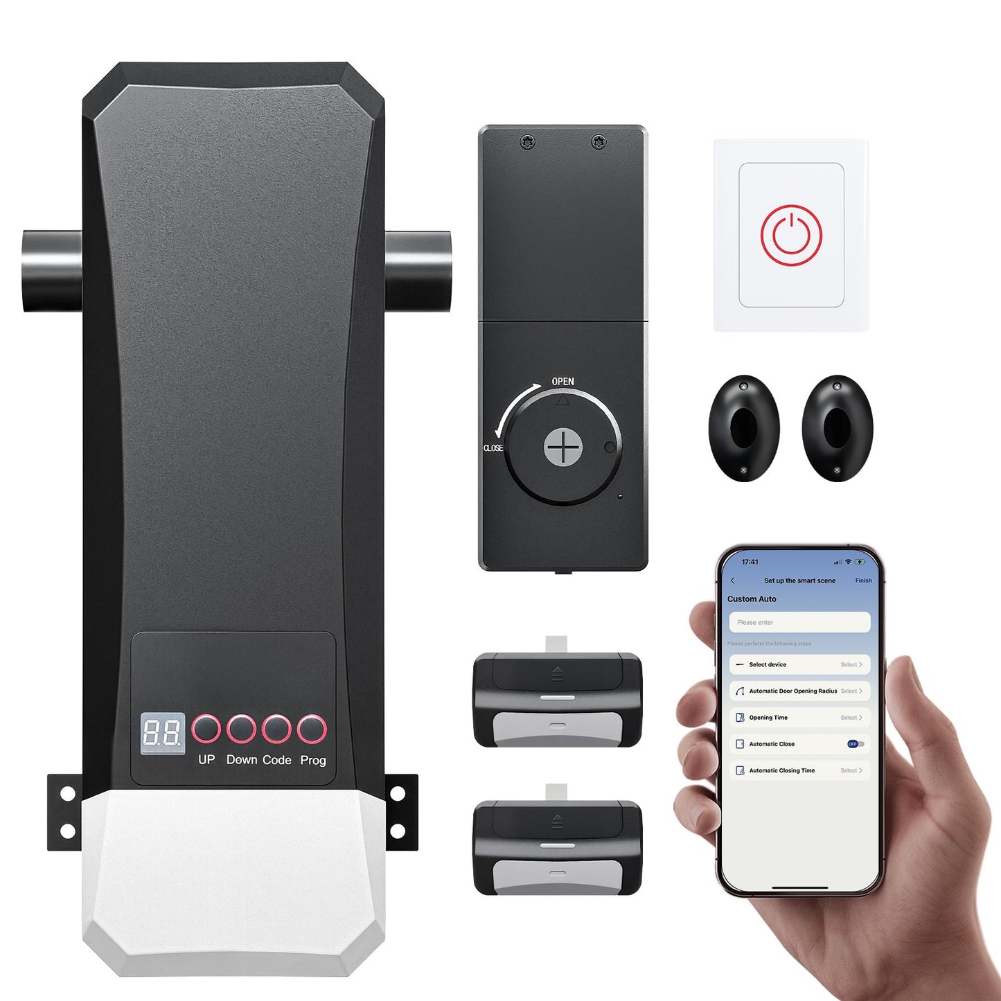 Smart Wall-Mounted Garage Door Opener – App Controlled Heavy-Duty Access System with Sensors & Backup Control