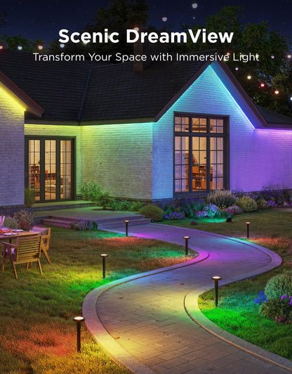 Smart Outdoor Pathway Landscape Lights – IP66 Waterproof LED Garden Lighting, Matter & Voice Control, 4-Pack