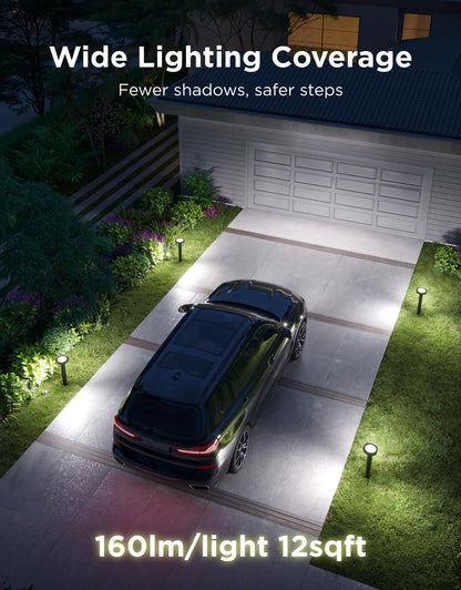 Smart Outdoor Pathway Landscape Lights – IP66 Waterproof LED Garden Lighting, Matter & Voice Control, 4-Pack