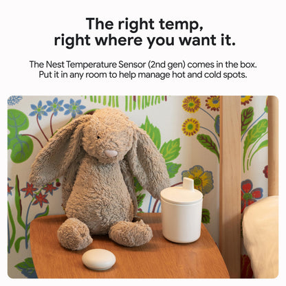 Smart Learning Thermostat with Temperature Sensor – Energy-Saving WiFi HVAC Control, Alexa/Apple/Google Compatible, Premium Finish