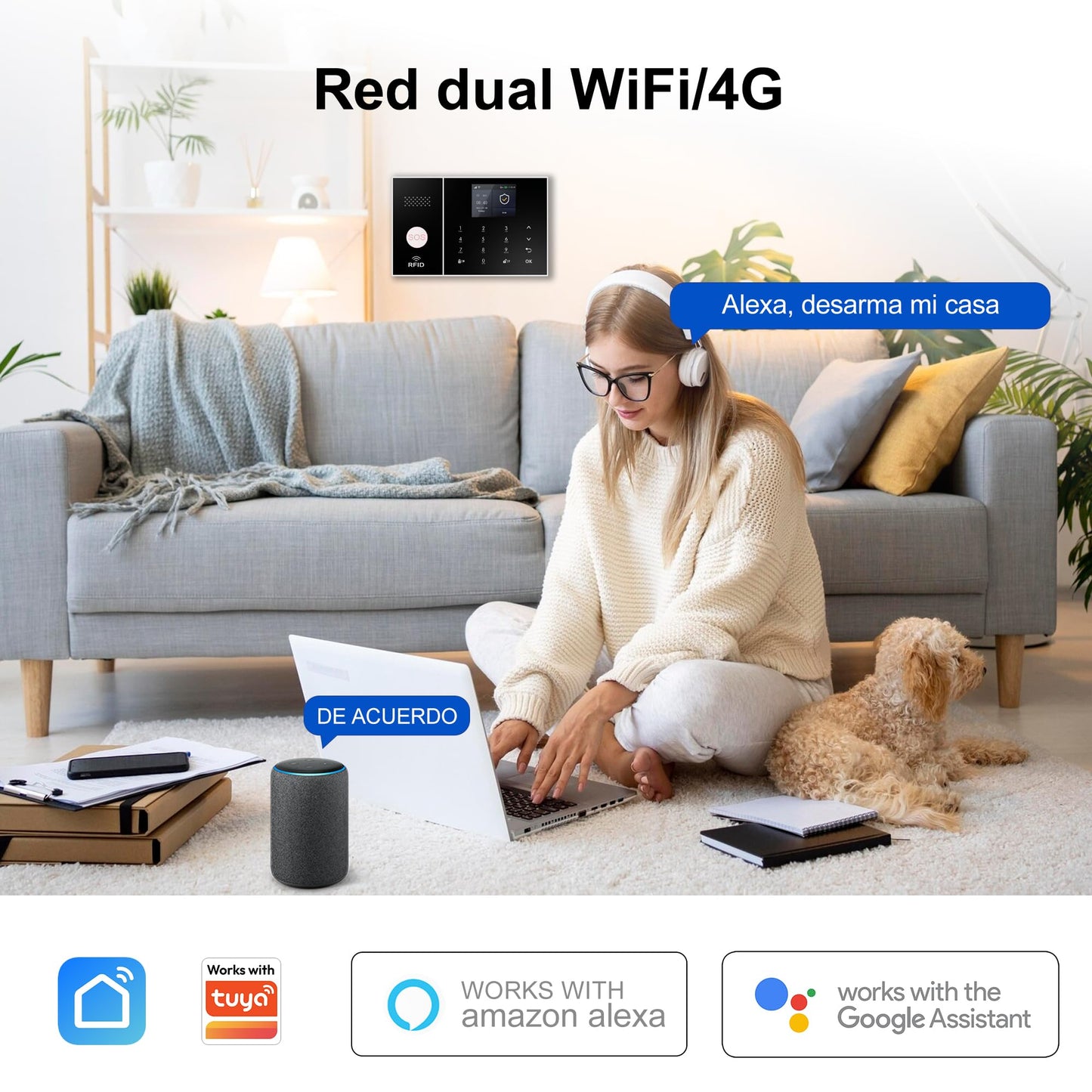 Smart Wireless Home Security Alarm Kit – 21-Piece System with Sensors, App Control, 4G/GSM & WiFi