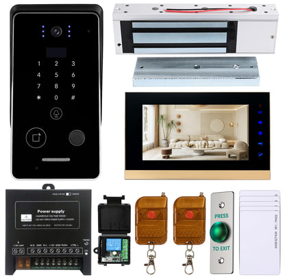 7” Smart Video Door Intercom System with Touch Access Control – HD Doorbell Kit