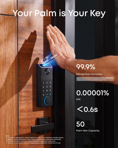 Smart Palm Vein Recognition Video Door Lock with Smart Display Hub – Keyless Entry System