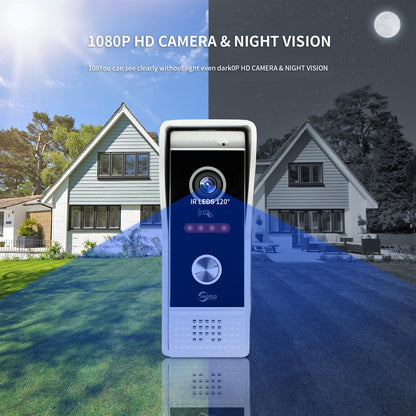 10” Touch Screen Video Doorbell Intercom System – 2 Cameras + 3 Monitors, Remote Unlock
