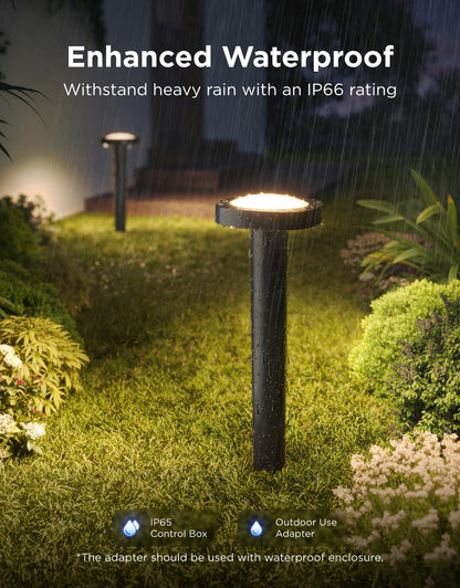 Smart Outdoor Pathway Landscape Lights – IP66 Waterproof LED Garden Lighting, Matter & Voice Control, 4-Pack