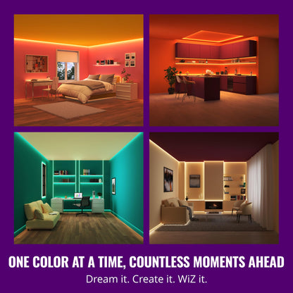 Smart RGB LED Light Strip – 50ft Cut-to-Fit, Voice & App Control, Multi-Mode Ambient Lighting (4-Pack)