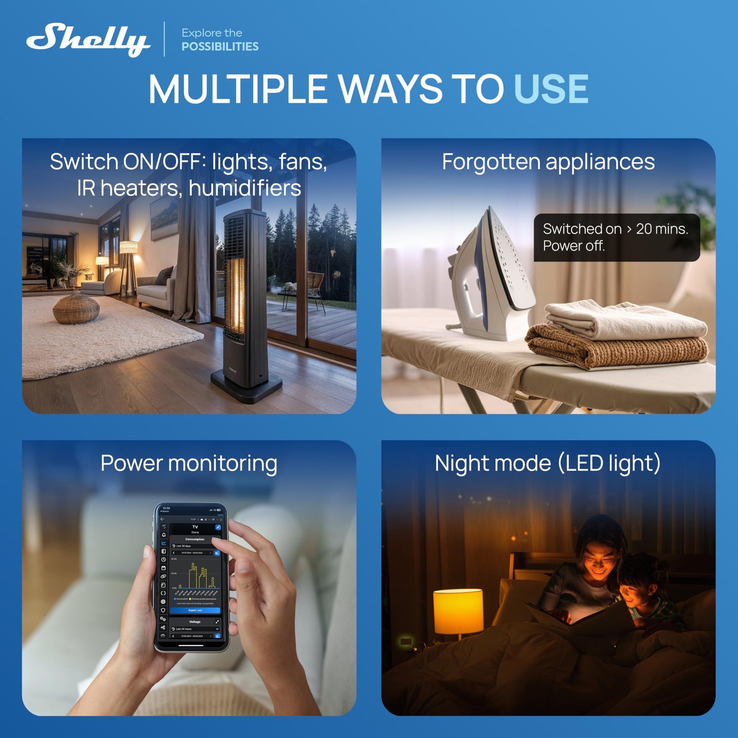 Matter Smart WiFi/Bluetooth/Zigbee Outlet – Power Monitoring Smart Plug, Multi-Platform Compatible, 4-Pack