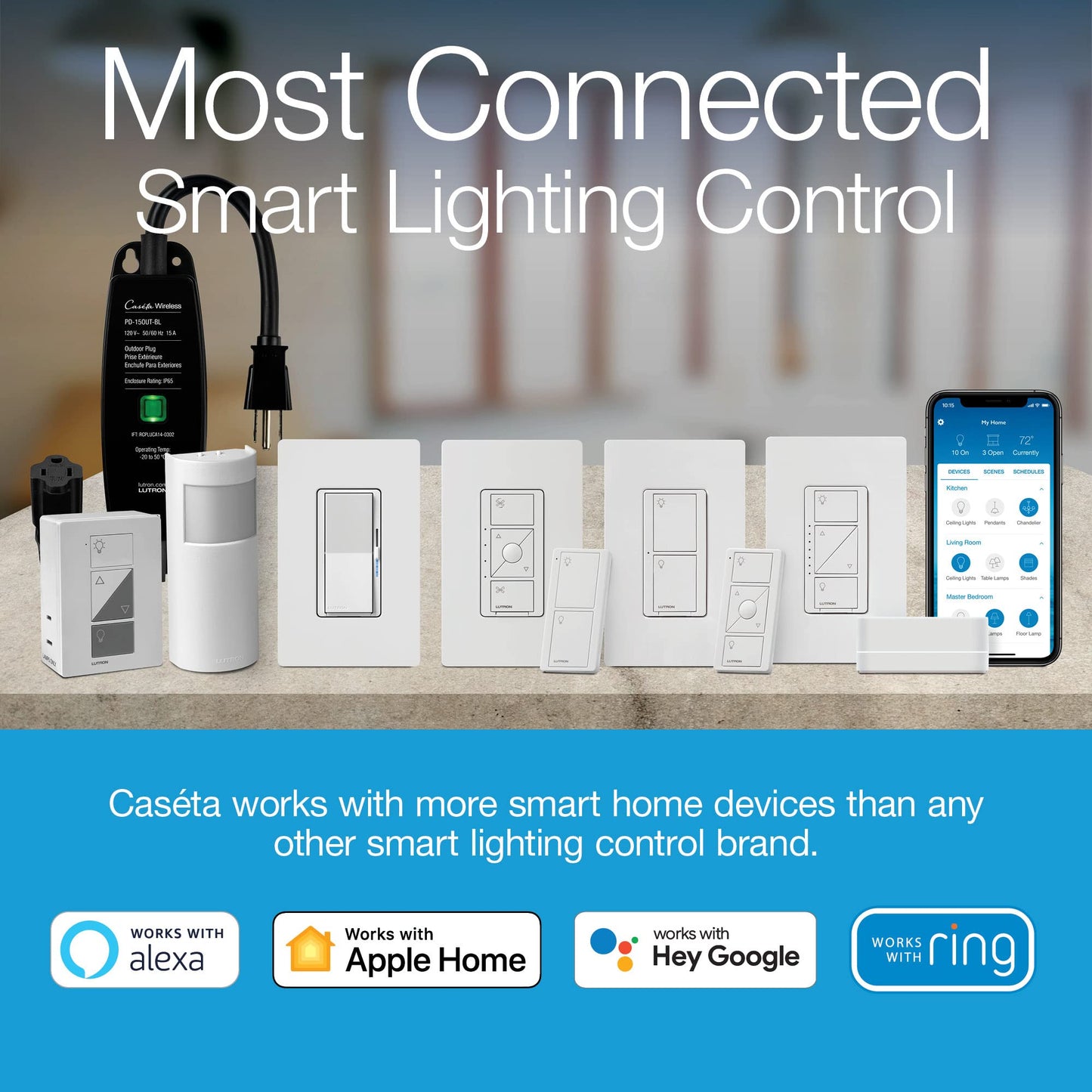 Smart Plug-in Lamp Dimmer Starter Kit – Hub + Remote Control, Alexa/Apple/Google Compatible