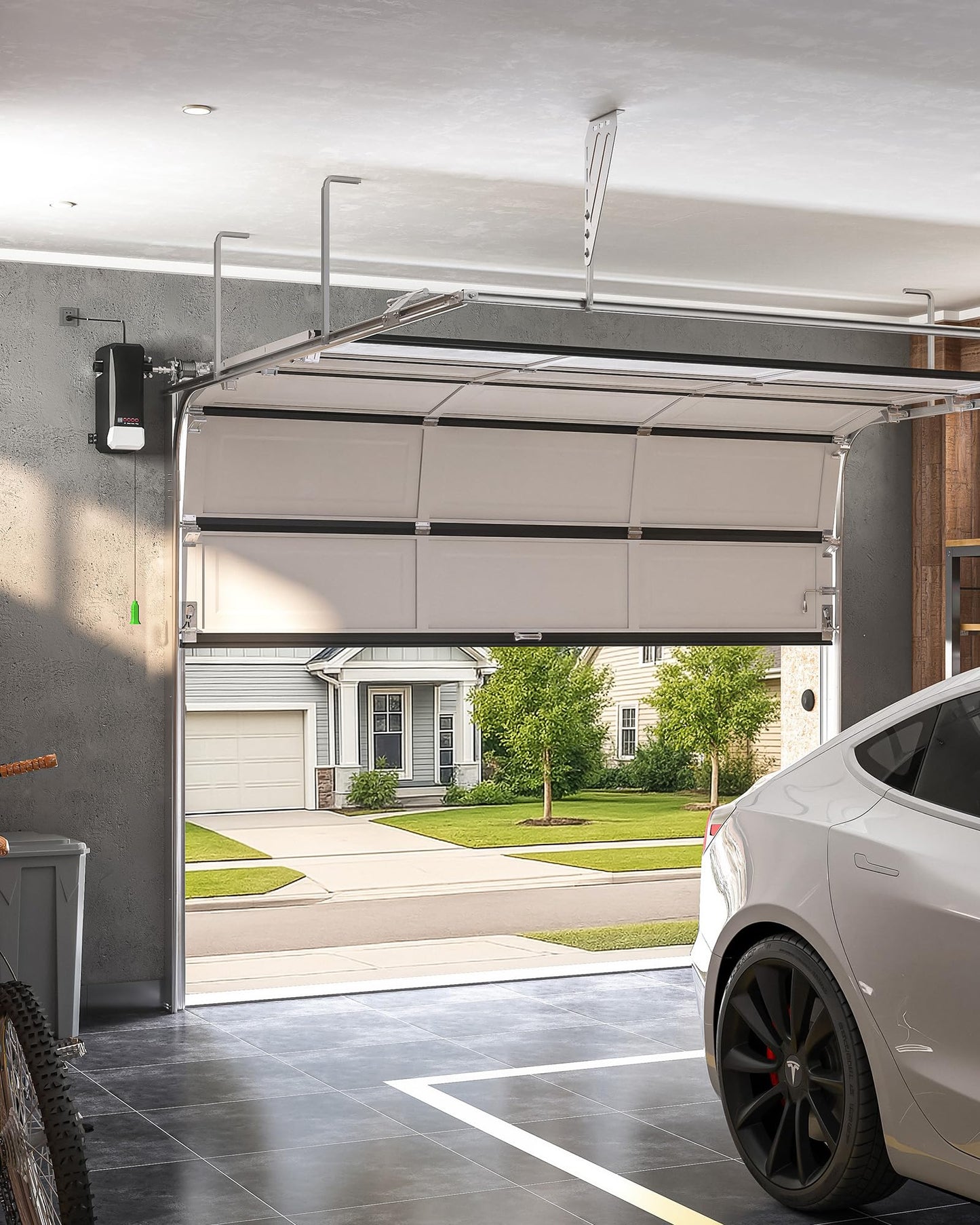 Smart Wall-Mounted Garage Door Opener – App Controlled Heavy-Duty Access System with Sensors & Backup Control