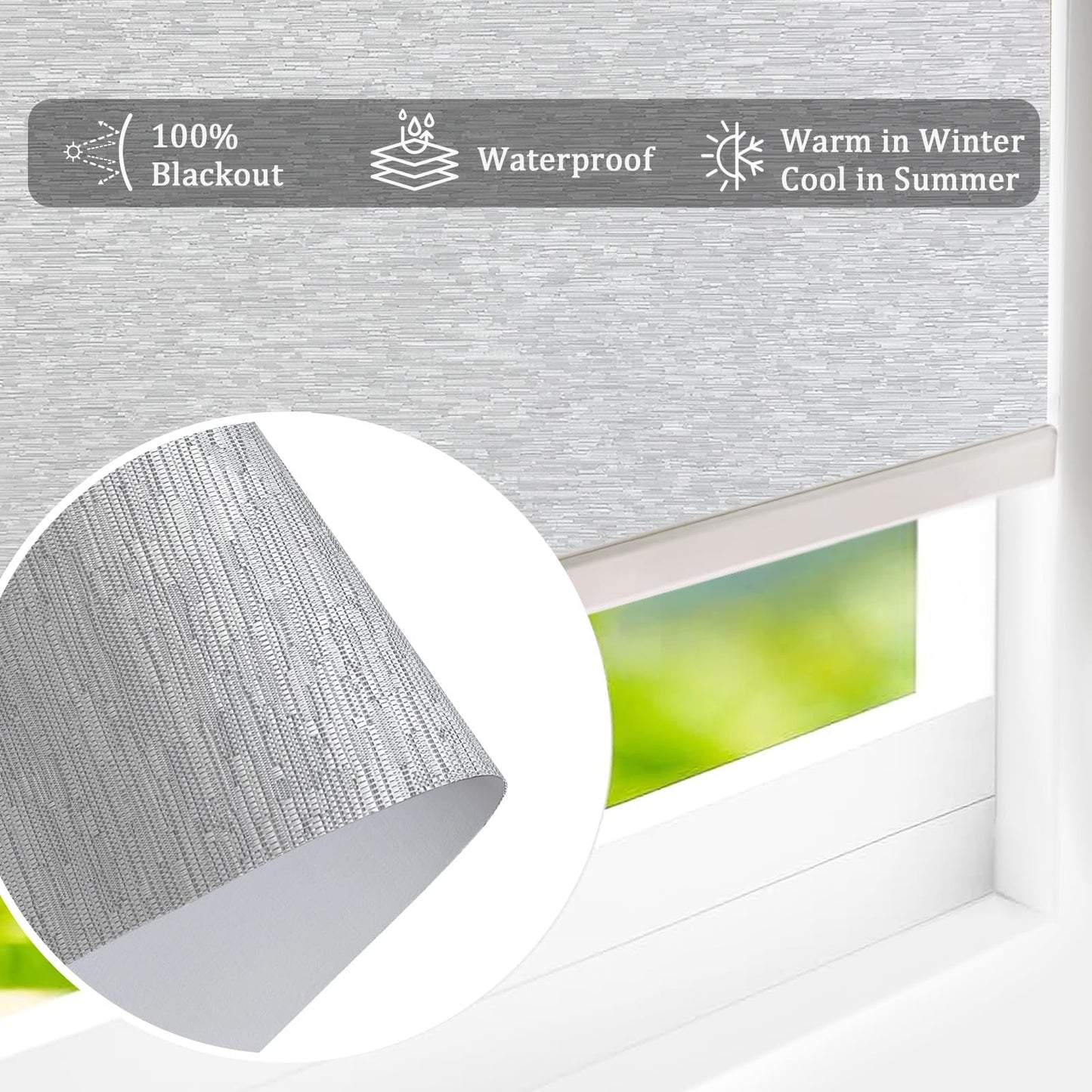 Motorized Blackout Roller Blinds – Smart Electric Window Shades with Remote Control, Cordless Design, Alexa & Google Home Compatible (Cloud Grey)