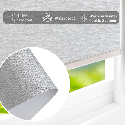 Motorized Blackout Roller Blinds – Smart Electric Window Shades with Remote Control, Cordless Design, Alexa & Google Home Compatible (Cloud Grey)