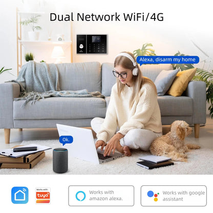 Wireless Smart Home Security Alarm Kit – 4G/GSM/WiFi 24-Piece System with Sensors