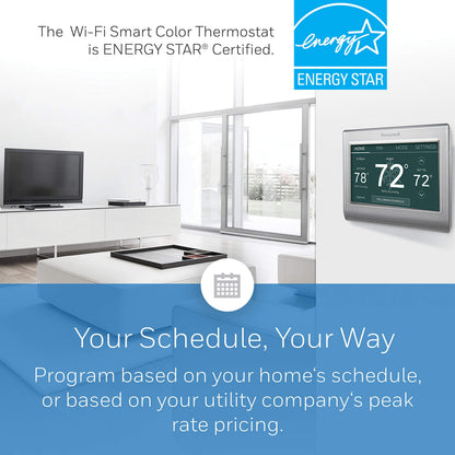 WiFi Smart Color Touchscreen Thermostat – 7-Day Programmable Energy Star HVAC Control, Alexa Ready