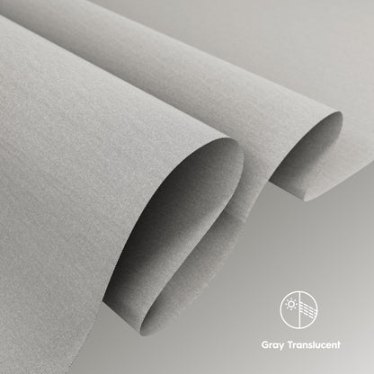Rechargeable Motorized Roller Shades – Smart Battery-Powered Window Shade with Remote Control, Translucent Grey Fabric